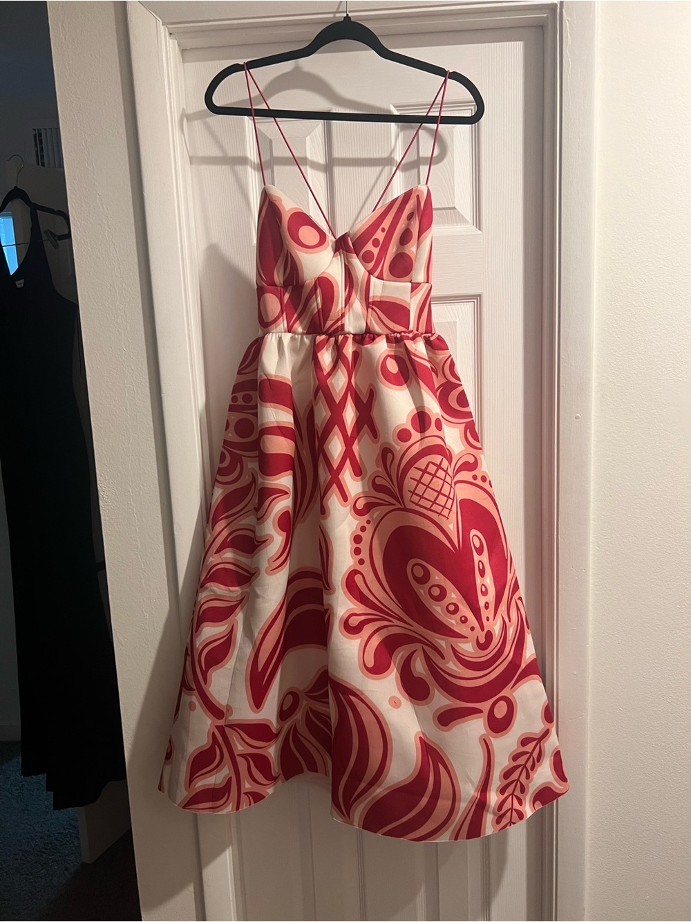 ASOS DESIGN Oversized Paisley Spaghetti-Strap Prom Dress